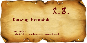 Keszeg Benedek névjegykártya