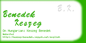 benedek keszeg business card